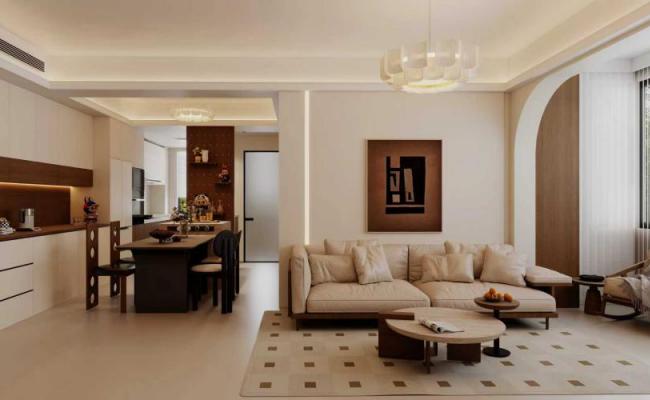 不張揚的奶油調，搭配恰到好處的暖，家就該是這般溫柔的模樣